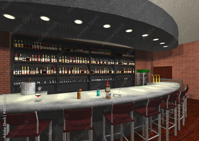 ３次元フルポリゴン1996年製メタバース 酒場（made in 1996. full 3D CG Metaverse Bar）