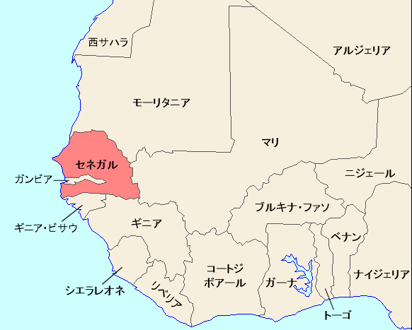 Ganbia senegal Map
