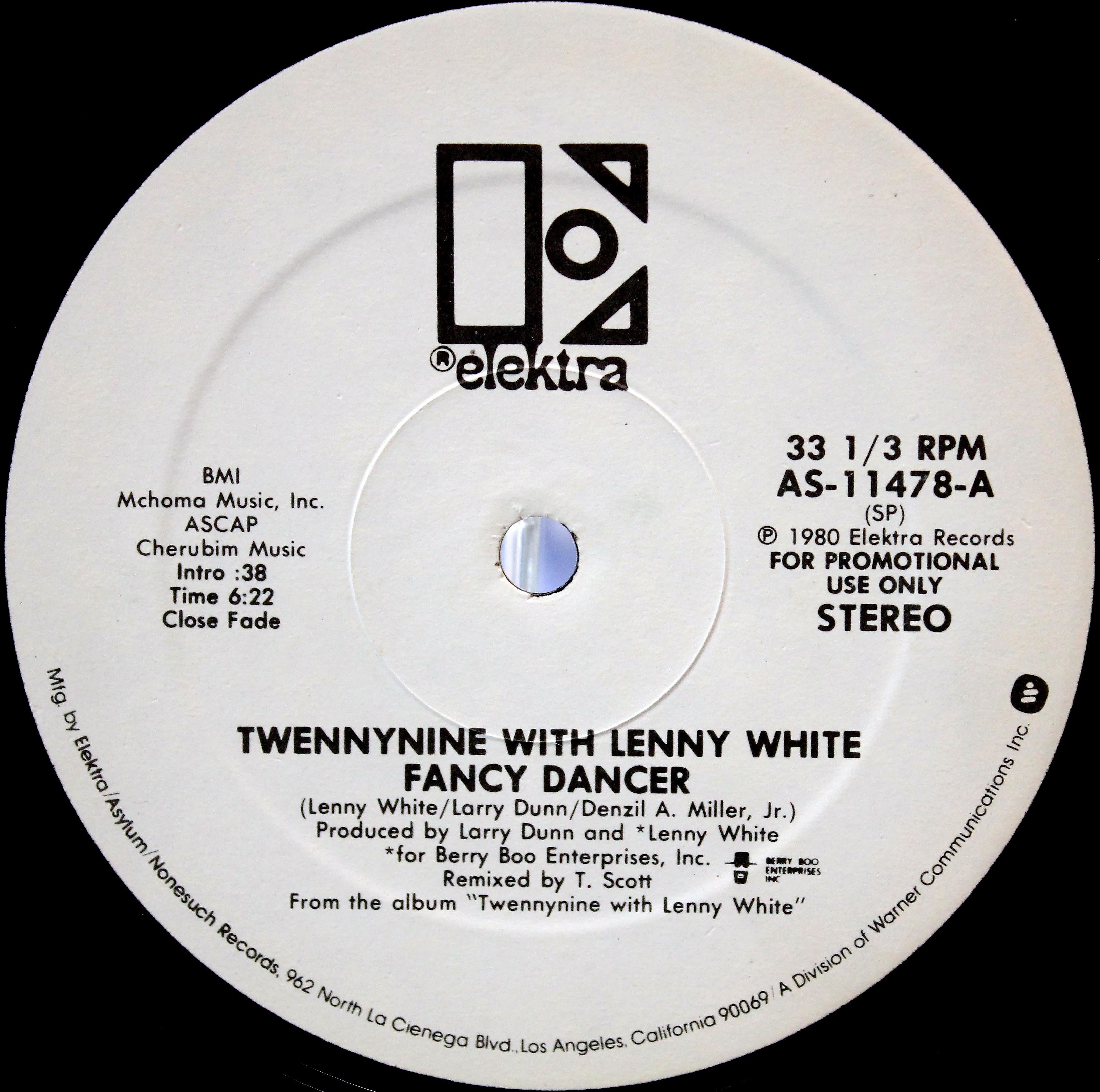 Twennynine With Lenny White / Fancy Dancer (US Promo 12`Special Long  Version) 80 - Disco DJ AKI ブログ