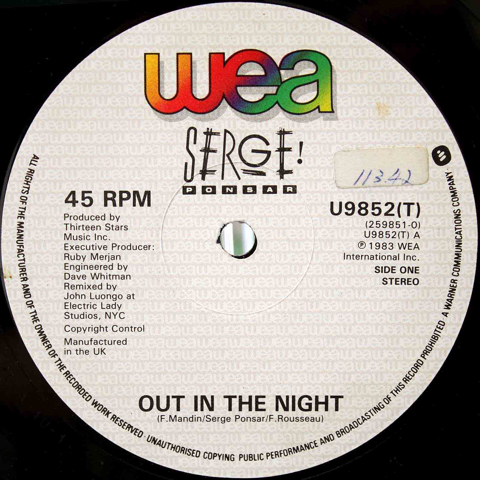 Serge Ponsar ‎– Out In The Night 03