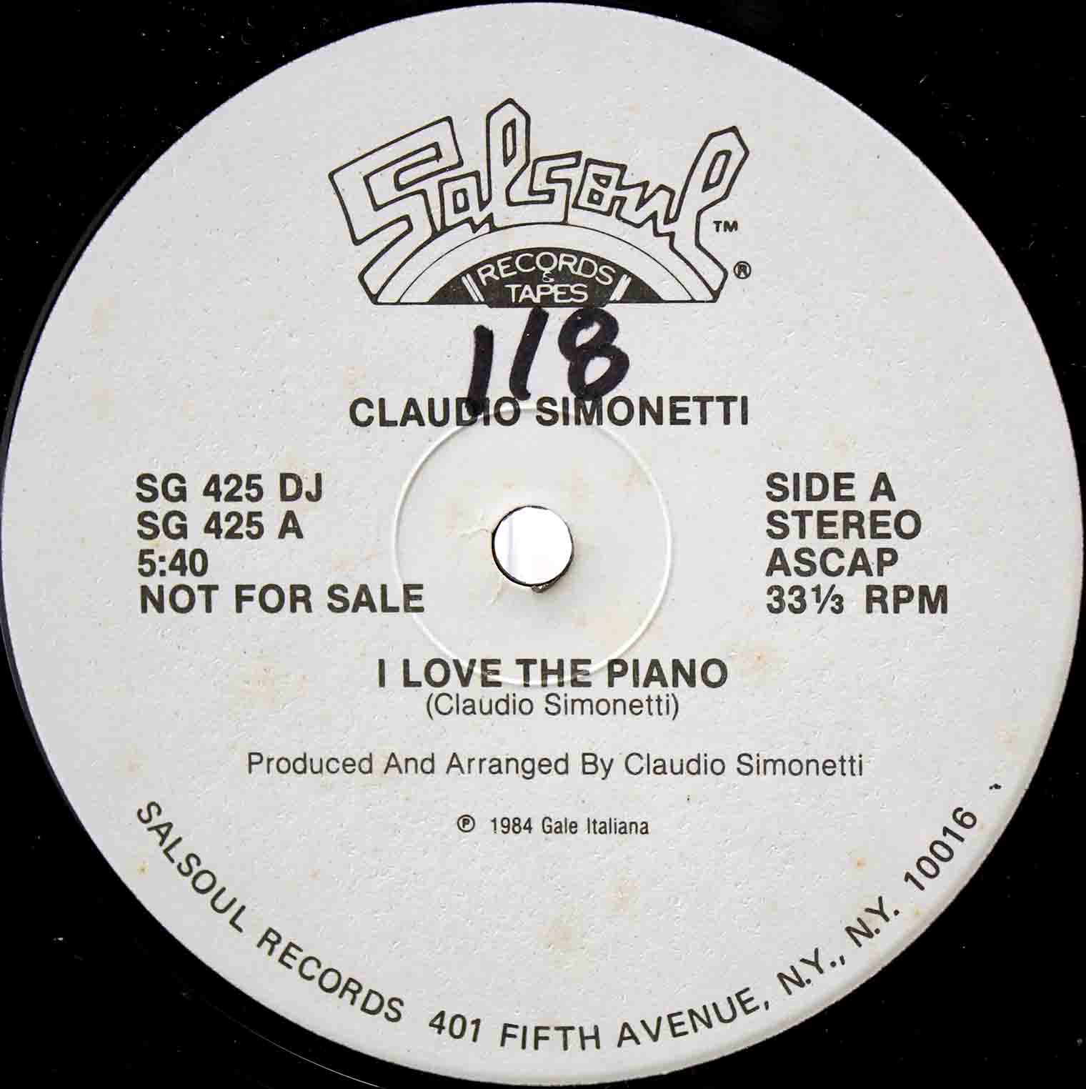 Claudio Simonetti ‎– I Love The Piano US 03