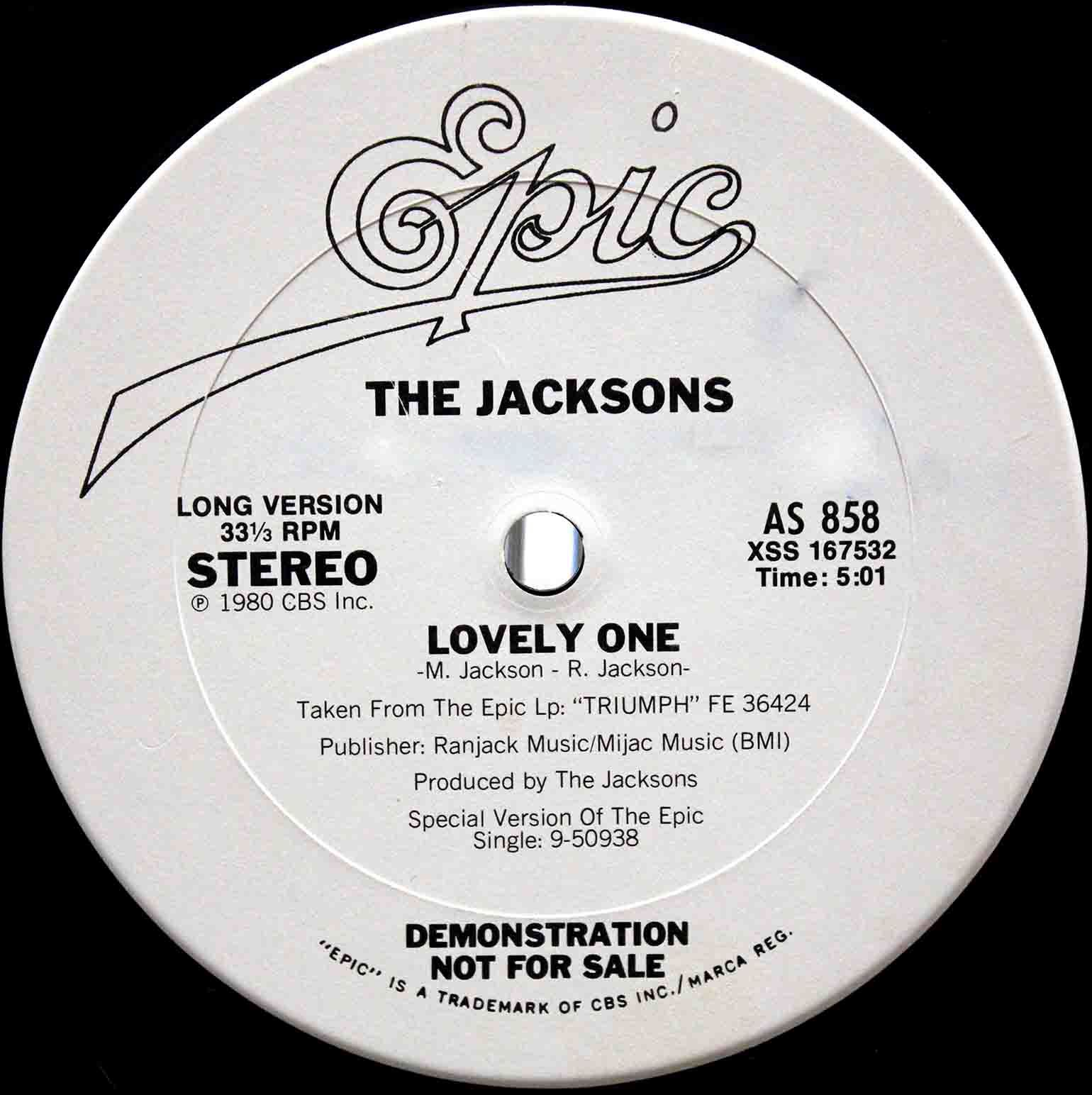 The Jacksons ‎– Lovely One US 02