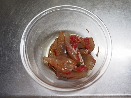 鯛の刺身の辛子明太子和え025