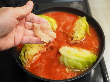 鶏むね肉とキャベツのトマト鍋060