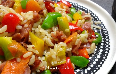 NANTONAKU 11-08 新米がメインの食事　焼き飯と混ぜご飯　2