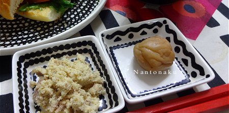 NANTONAKU 3-16 朝ごはん 　粉豆腐とシーチキンの煎り出汁和え