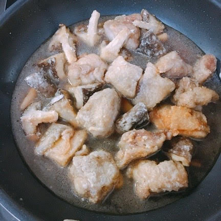 めんつゆで♡揚げずに簡単♡肉厚しいたけと鶏肉のとろみ揚げ出し④