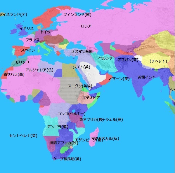 1900年頃の世界地図1