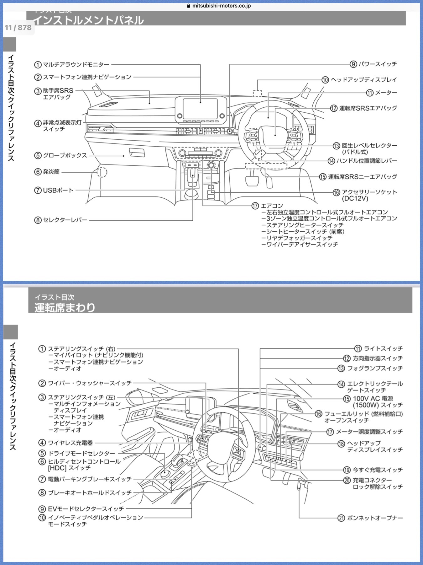 三菱新型アウトランダーPHEV(22型)取扱説明書